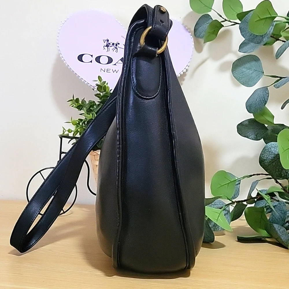 CoachVintageBecketZipBlackLeatherCrossbody9920USABAG